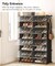 8 Cube Shoe Rack with Door, Holds 32 Pairs of Shoes, 8 Tier Shoe Storage Cabinet for Closet, Shoe Organizer Steel Structure, Plastic Panel Black, Easy to Assemble, for Entryway, Hallway